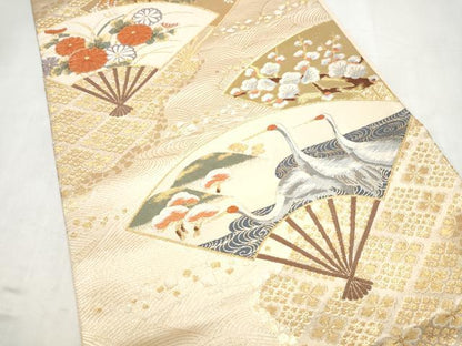 平和屋本店▼六通柄袋帯　唐織　琳派百選　本金二重箔　正絹　逸品　CABL5019hy