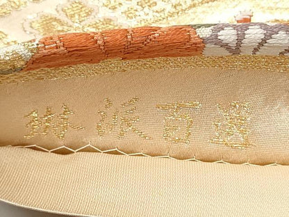 平和屋本店▼六通柄袋帯　唐織　琳派百選　本金二重箔　正絹　逸品　CABL5019hy