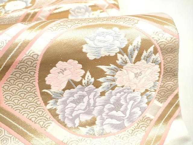 平和屋本店▼六通柄袋帯　唐織　蜀江花文様　純金箔24K　正絹　逸品　CABL5020hy