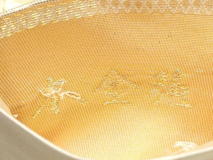 平和屋本店▼六通柄袋帯　唐織　御所車宝尽くし花鳥文　本金箔　正絹　逸品　CABL5023hy