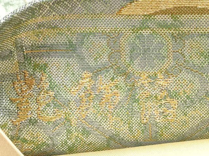 平和屋本店▼六通柄袋帯　舞花文　艶飾箔　本金箔　正絹　逸品　CABL5027hy