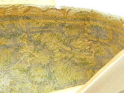 平和屋本店▼六通柄袋帯　舞花文　艶飾箔　本金箔　正絹　逸品　CABL5027hy