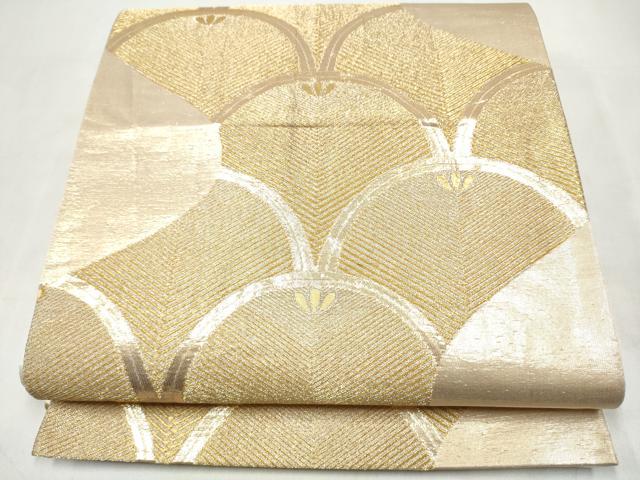 平和屋本店▼六通柄袋帯　銀彩錦　本金二重箔　正絹　逸品　CABL5028hy