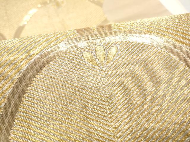平和屋本店▼六通柄袋帯　銀彩錦　本金二重箔　正絹　逸品　CABL5028hy