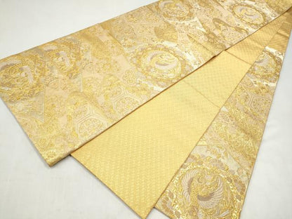 平和屋本店▼佐賀錦　六通柄袋帯　松皮菱鳳凰花文　本金箔　正絹　逸品　CABL5029hy