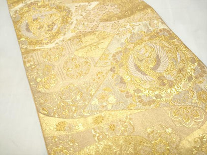 平和屋本店▼佐賀錦　六通柄袋帯　松皮菱鳳凰花文　本金箔　正絹　逸品　CABL5029hy