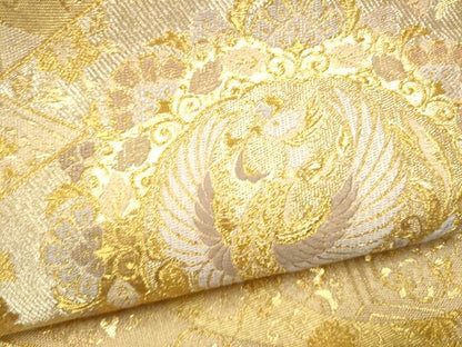 平和屋本店▼佐賀錦　六通柄袋帯　松皮菱鳳凰花文　本金箔　正絹　逸品　CABL5029hy