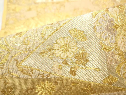 平和屋本店▼佐賀錦　六通柄袋帯　松皮菱鳳凰花文　本金箔　正絹　逸品　CABL5029hy