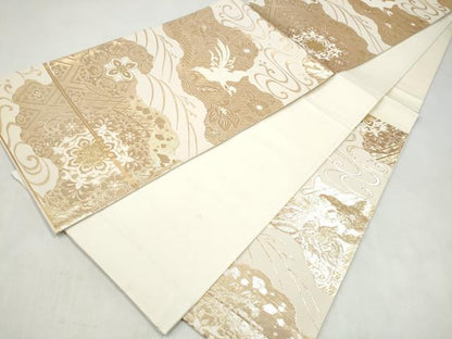 平和屋本店▼六通柄袋帯　花鳥唐草文　本金九百錦　正絹　逸品　CABL5035hy