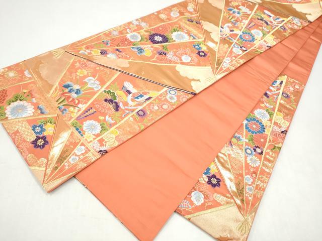 平和屋本店▼六通柄袋帯　唐織　能衣小袖　純金箔24K　正絹　逸品　CABL5036hy