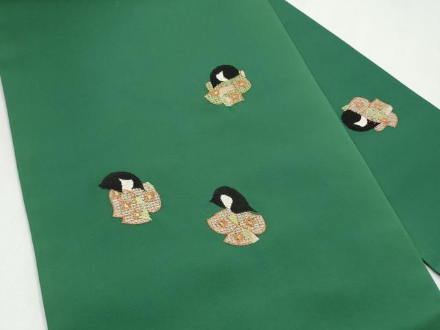 平和屋着物●塩瀬　九寸名古屋帯　鴛鴦唐草文錦　正絹　逸品　CABL5043hy