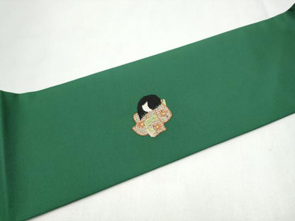 平和屋着物●塩瀬　九寸名古屋帯　鴛鴦唐草文錦　正絹　逸品　CABL5043hy