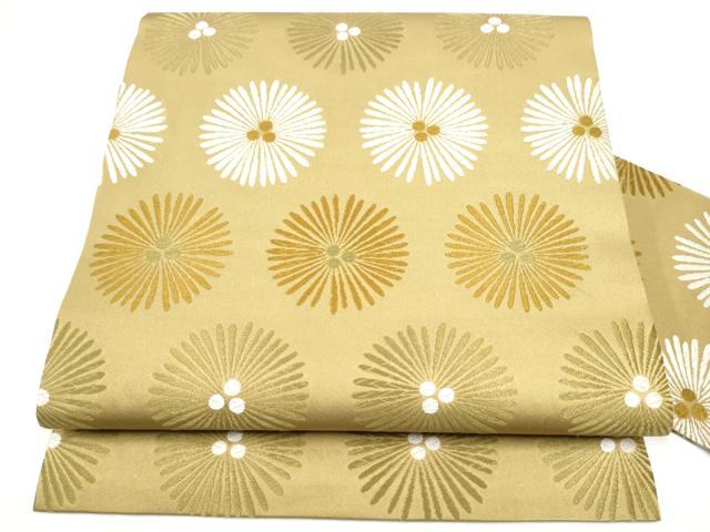 平和屋着物●九寸名古屋帯　唐織　松葉文　正絹　逸品　CABL5047hy