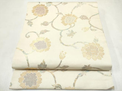 平和屋着物●九寸開き名古屋帯　牡丹唐草文　正絹　逸品　CABL5061hy