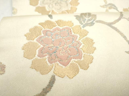 平和屋着物●九寸開き名古屋帯　牡丹唐草文　正絹　逸品　CABL5061hy