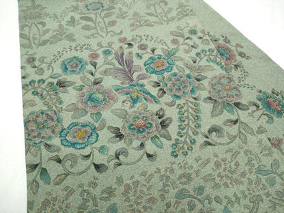 平和屋着物●九寸名古屋帯　花鳥唐草文　金彩　正絹　逸品　CABL5064hy