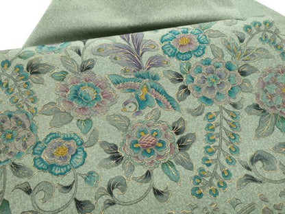 平和屋着物●九寸名古屋帯　花鳥唐草文　金彩　正絹　逸品　CABL5064hy