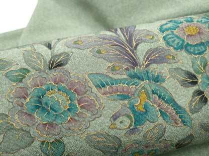 平和屋着物●九寸名古屋帯　花鳥唐草文　金彩　正絹　逸品　CABL5064hy