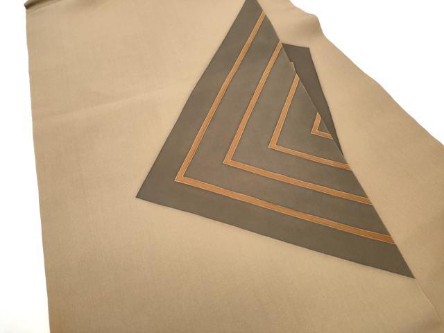 平和屋着物●銀座きしや　塩瀬　九寸名古屋帯　幾何学文様　正絹　逸品　CABL5071hy