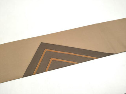 平和屋着物●銀座きしや　塩瀬　九寸名古屋帯　幾何学文様　正絹　逸品　CABL5071hy