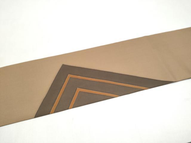 平和屋着物●銀座きしや　塩瀬　九寸名古屋帯　幾何学文様　正絹　逸品　CABL5071hy
