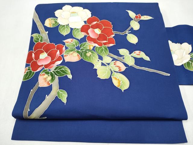 平和屋着物▼塩瀬　九寸名古屋帯　枝椿　金彩　正絹　逸品　CABL5074hy