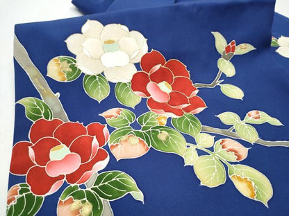 平和屋着物▼塩瀬　九寸名古屋帯　枝椿　金彩　正絹　逸品　CABL5074hy