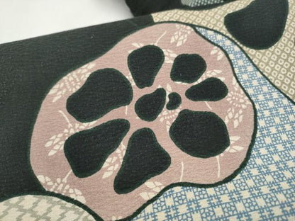 平和屋着物●全通柄　九寸名古屋帯　蓮根　正絹　逸品　CABL5081hy