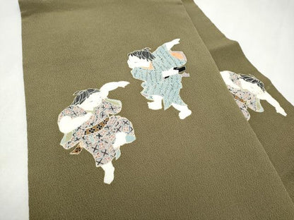 平和屋着物●九寸名古屋帯 童子遊び 鬼しぼ縮緬 正絹 逸品 CABL5083hy
