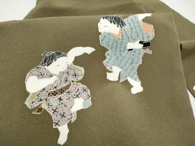 平和屋着物●九寸名古屋帯 童子遊び 鬼しぼ縮緬 正絹 逸品 CABL5083hy