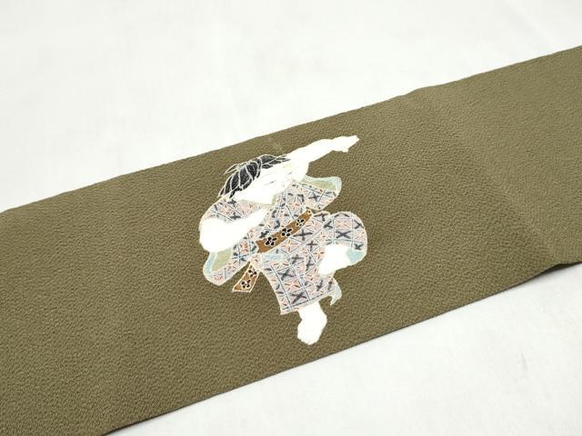 平和屋着物●九寸名古屋帯 童子遊び 鬼しぼ縮緬 正絹 逸品 CABL5083hy