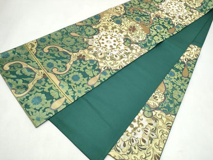 平和屋着物●西陣　川島織物　六通柄　本袋帯　花唐草文　金糸　正絹　逸品　CABL5102hy