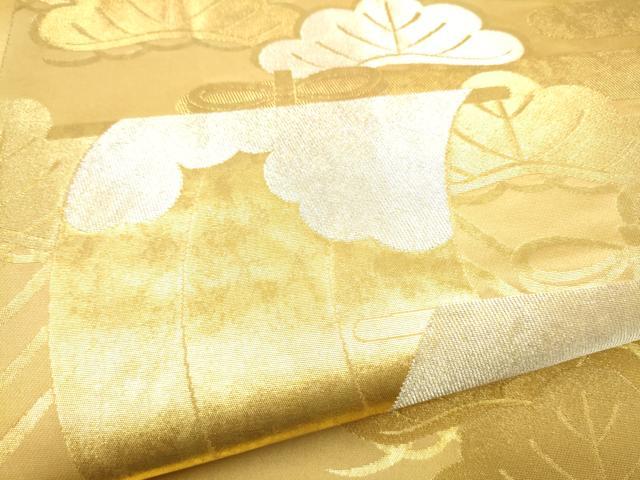 平和屋着物●西陣織　陰山織物謹製　箔屋清兵衛　六通柄袋帯　松帆文　金銀糸　正絹　逸品　CABL5132hy