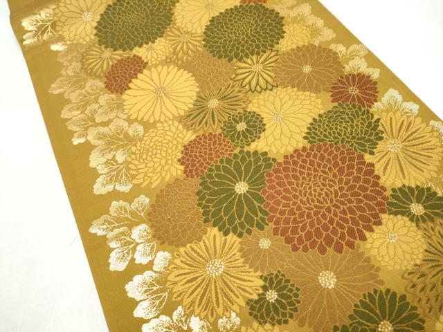平和屋着物●こむさでもーど・COMME CA DU MODE　西陣　吉村織物謹製　六通柄袋帯　菊　金糸　証紙付き　正絹　逸品　CABL5133hy