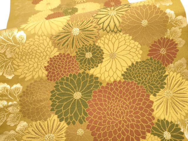 平和屋着物●こむさでもーど・COMME CA DU MODE　西陣　吉村織物謹製　六通柄袋帯　菊　金糸　証紙付き　正絹　逸品　CABL5133hy