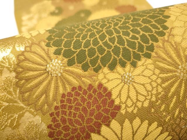 平和屋着物●こむさでもーど・COMME CA DU MODE　西陣　吉村織物謹製　六通柄袋帯　菊　金糸　証紙付き　正絹　逸品　CABL5133hy