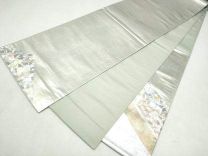 平和屋着物●金彩友禅作家　金彩の魔術師　堀省平　金煌織　太鼓柄袋帯　王朝箔　箔散らし　正絹　逸品　CABL5138hy
