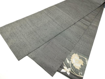 平和屋着物●太鼓柄袋帯　櫛織　動物花唐草文　金銀糸　正絹　逸品　CABL5147hy