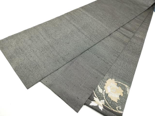 平和屋着物●太鼓柄袋帯　櫛織　動物花唐草文　金銀糸　正絹　逸品　CABL5147hy