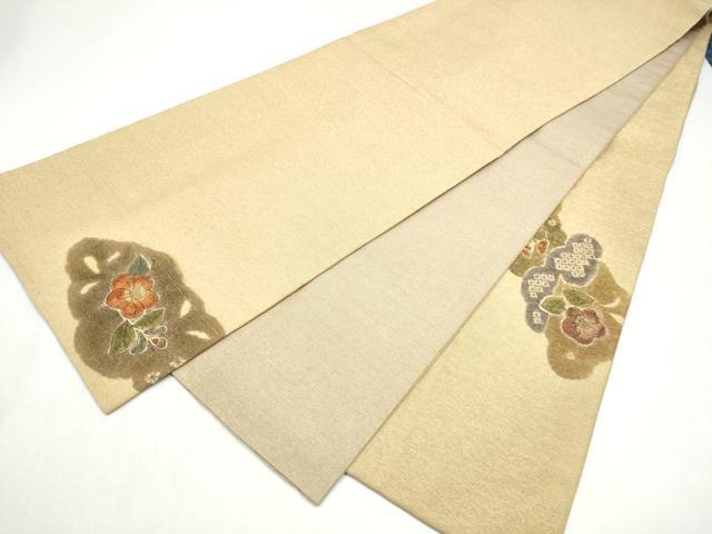 平和屋着物●太鼓柄袋帯　作家物　辻が花　金通し地　正絹　逸品　CABL5156hy