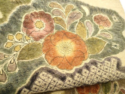 平和屋着物●太鼓柄袋帯　作家物　辻が花　金通し地　正絹　逸品　CABL5156hy