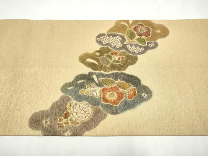 平和屋着物●太鼓柄袋帯　作家物　辻が花　金通し地　正絹　逸品　CABL5156hy