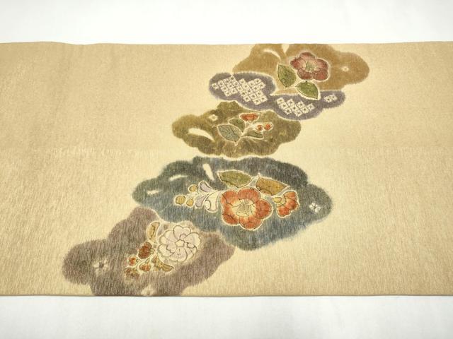 平和屋着物●太鼓柄袋帯　作家物　辻が花　金通し地　正絹　逸品　CABL5156hy