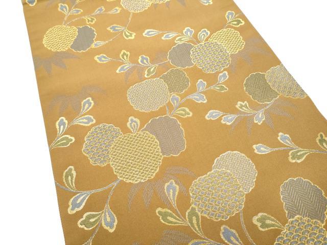平和屋着物●六通柄袋帯 枝花文 金糸 正絹 逸品 CABL5167hy
