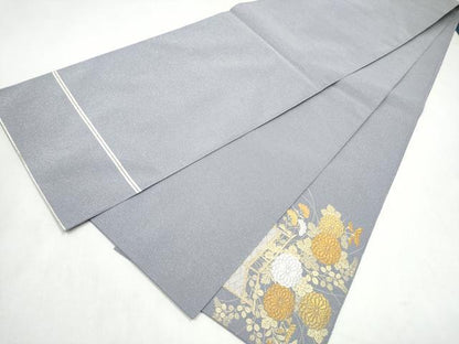 平和屋着物●太鼓柄袋帯 綴れ 屏風菊文 金銀糸 正絹 逸品 CABL5169hy