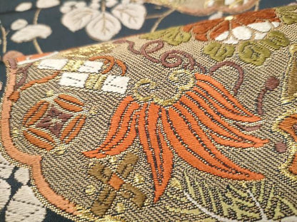 平和屋着物●六通柄袋帯 唐織 宝尽くし花文 金糸 正絹 逸品 CABL5184hy
