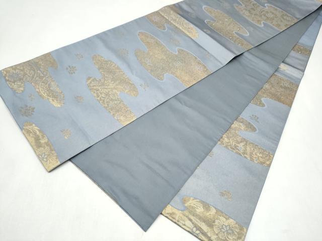 平和屋着物●澤屋重兵衛 六通柄袋帯 花唐草文 金糸 正絹 逸品 CABL5185hy