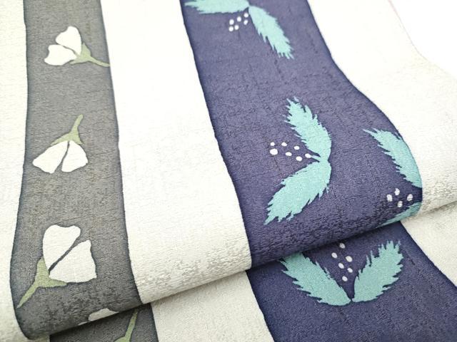平和屋着物●太鼓柄袋帯 作家物 草花文 正絹 逸品 CABL5193hy