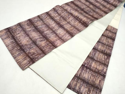 平和屋着物●両面　六通柄袋帯　霞文　正絹　逸品　CABL5199hy