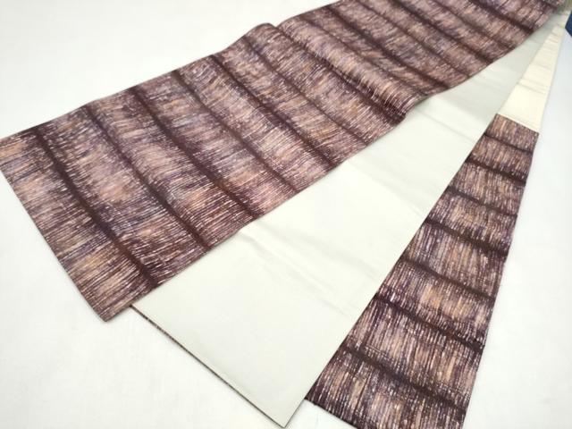 平和屋着物●両面　六通柄袋帯　霞文　正絹　逸品　CABL5199hy